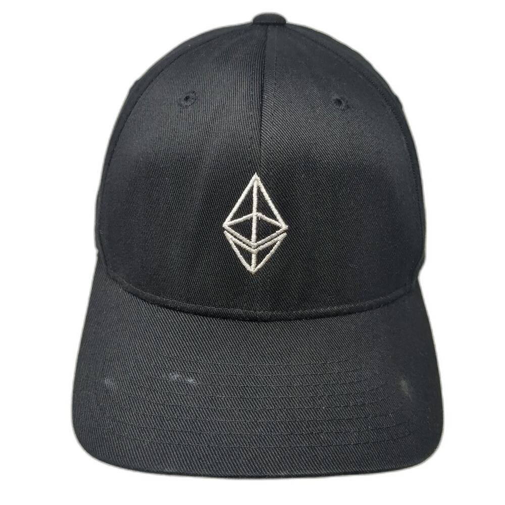 Flexfit Baseball Cap Black XL Fitted Ethereum Crypto Logo Embroidered Hat